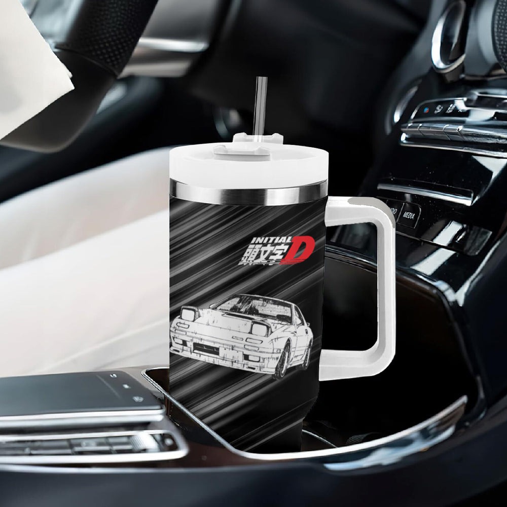 Keisuke Takahashi RX-7 Initial D Tumbler With Handle Manga Mix Anime Style TS04 Keisuke Takahashi RX-7 Initial D Tumbler With Handle Manga Mix Anime Style TS04
