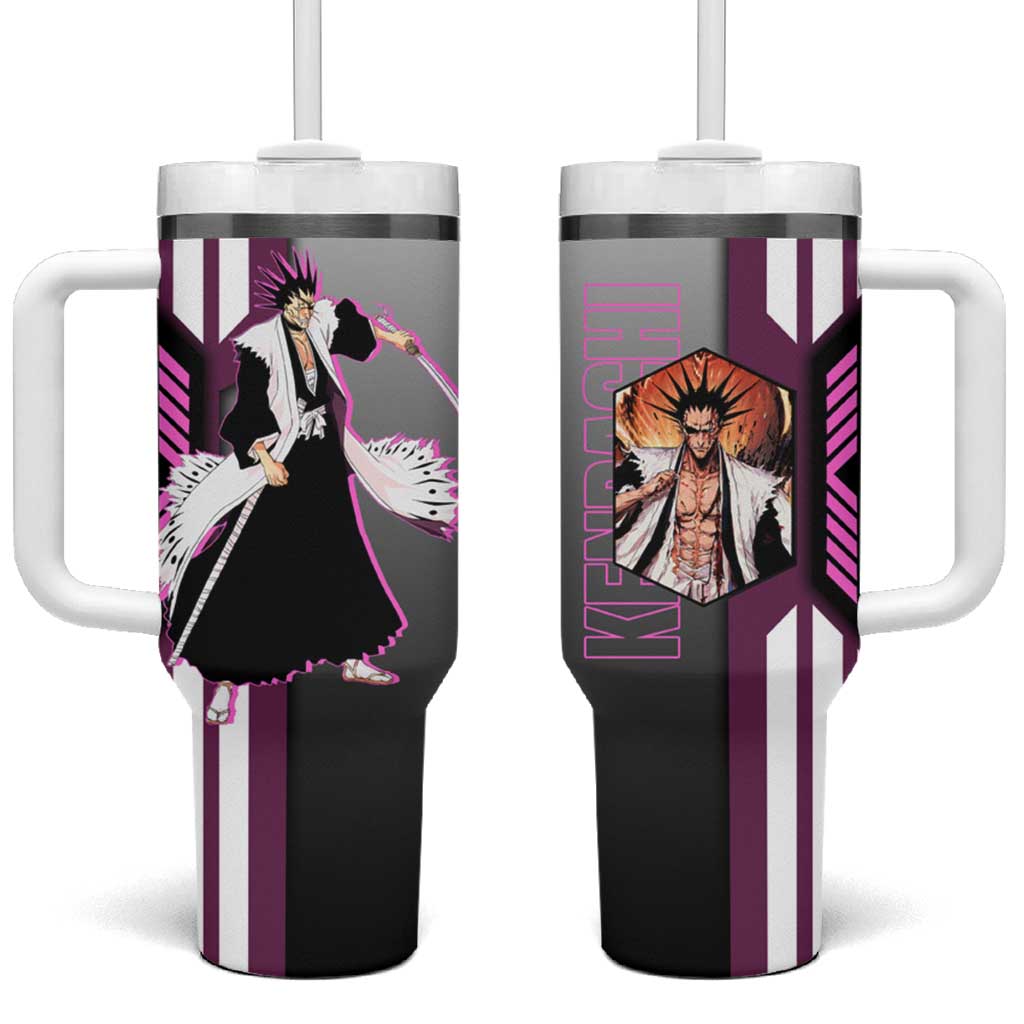 Kenpachi Zaraki from Bleach Tumbler With Handle with Sword and Battle Ready Pose Design TS04