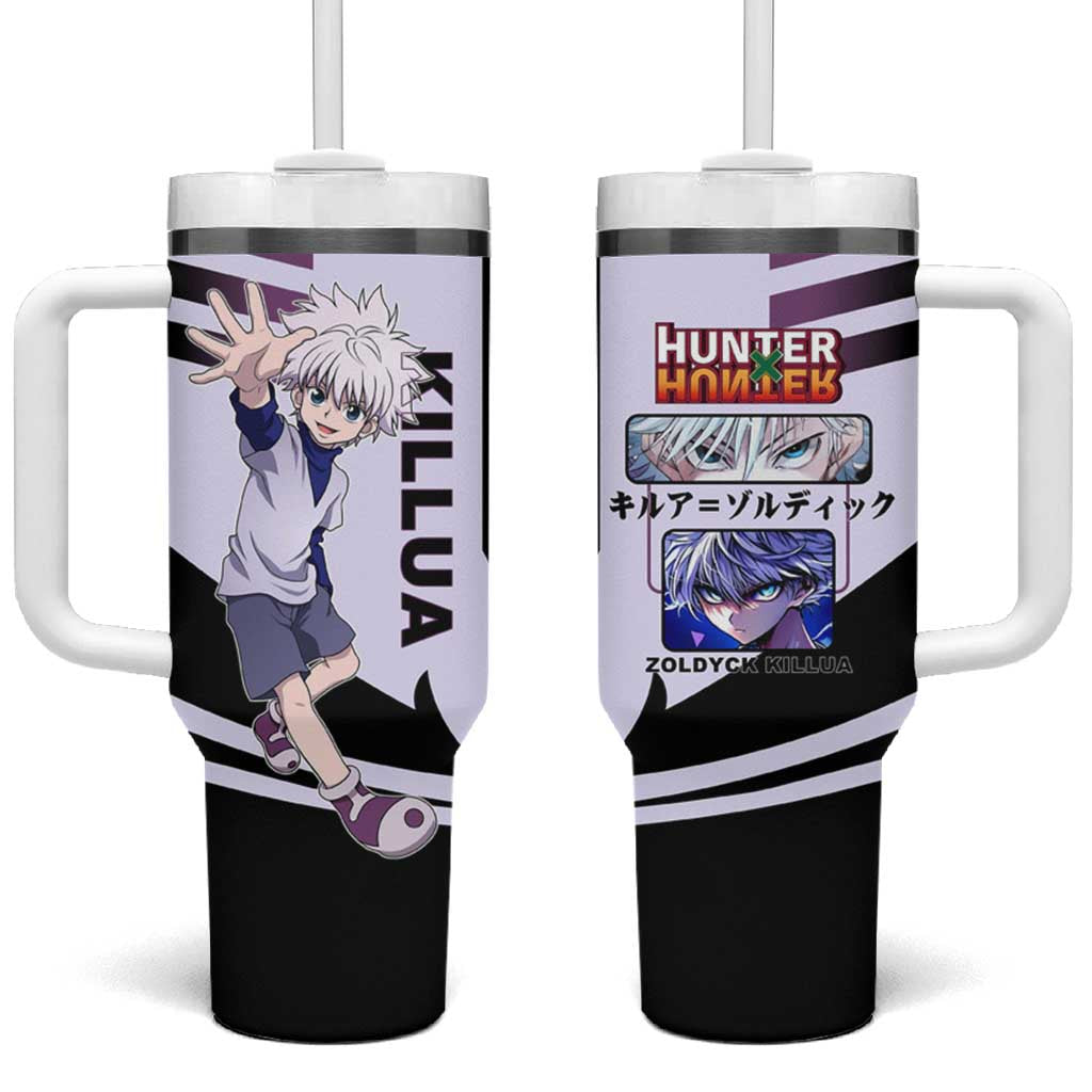 Killua Zoldyck from Hunter x Hunter Tumbler With Handle with Lightning Aura and Agile Combat Pose Design TS04