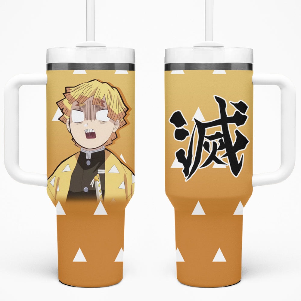 Kimetsu Zenitsu Tumbler With Handle Demon Slayer Anime Funny Style TS04 Kimetsu Zenitsu Tumbler With Handle Demon Slayer Anime Funny Style TS04