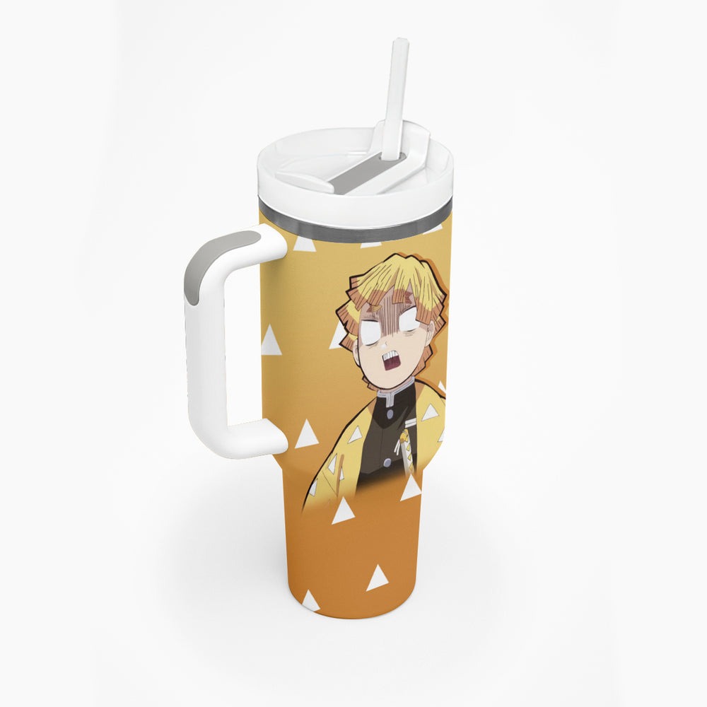 Kimetsu Zenitsu Tumbler With Handle Demon Slayer Anime Funny Style TS04 Kimetsu Zenitsu Tumbler With Handle Demon Slayer Anime Funny Style TS04