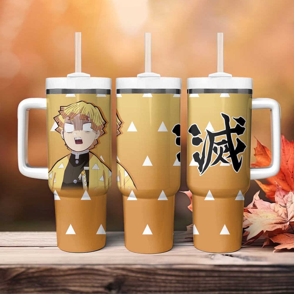 Kimetsu Zenitsu Tumbler With Handle Demon Slayer Anime Funny Style TS04 Kimetsu Zenitsu Tumbler With Handle Demon Slayer Anime Funny Style TS04
