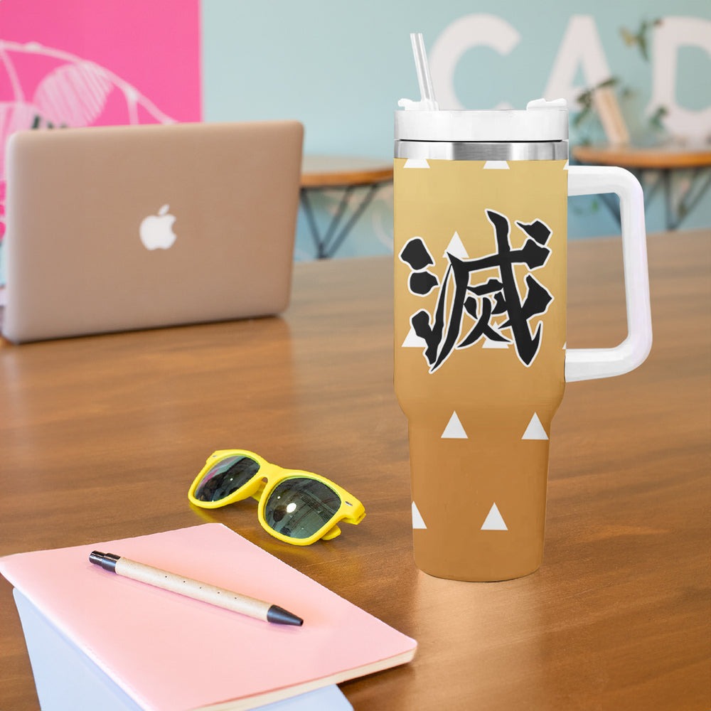 Kimetsu Zenitsu Tumbler With Handle Demon Slayer Anime Funny Style TS04 Kimetsu Zenitsu Tumbler With Handle Demon Slayer Anime Funny Style TS04