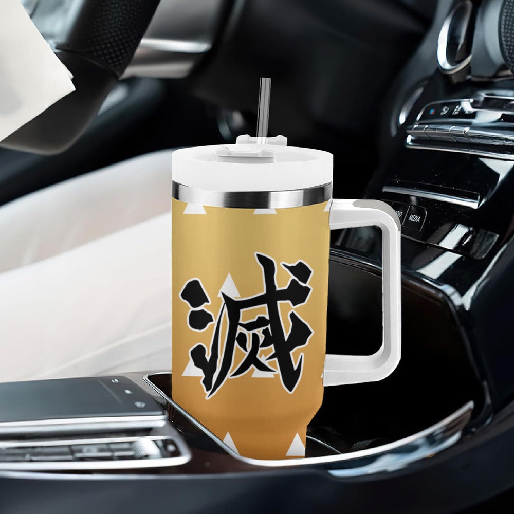 Kimetsu Zenitsu Tumbler With Handle Demon Slayer Anime Funny Style TS04 Kimetsu Zenitsu Tumbler With Handle Demon Slayer Anime Funny Style TS04