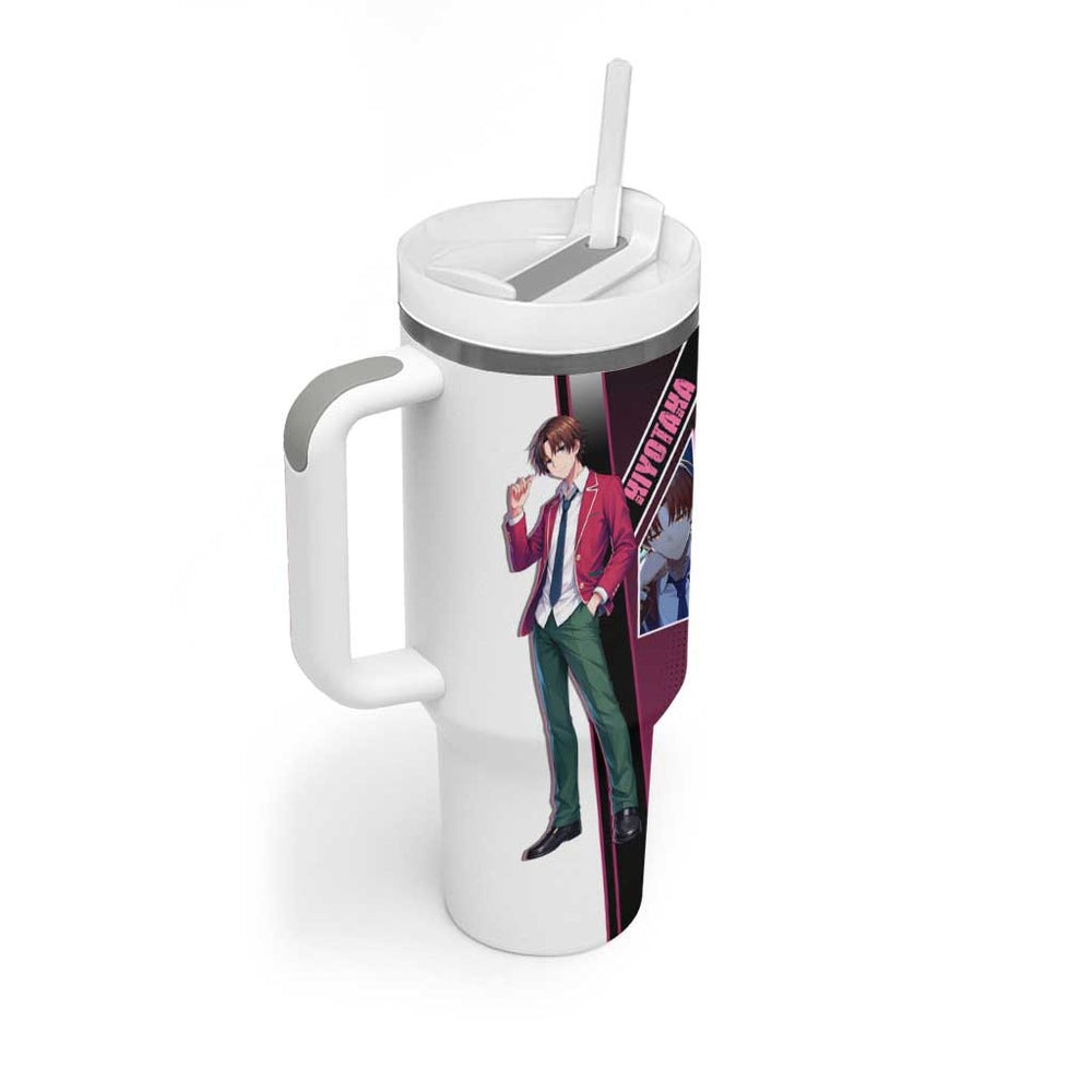 Kiyotaka Ayanokouji Tumbler With Handle Minimalist Strategic Anime Style TS04 Kiyotaka Ayanokouji Tumbler With Handle Minimalist Strategic Anime Style TS04