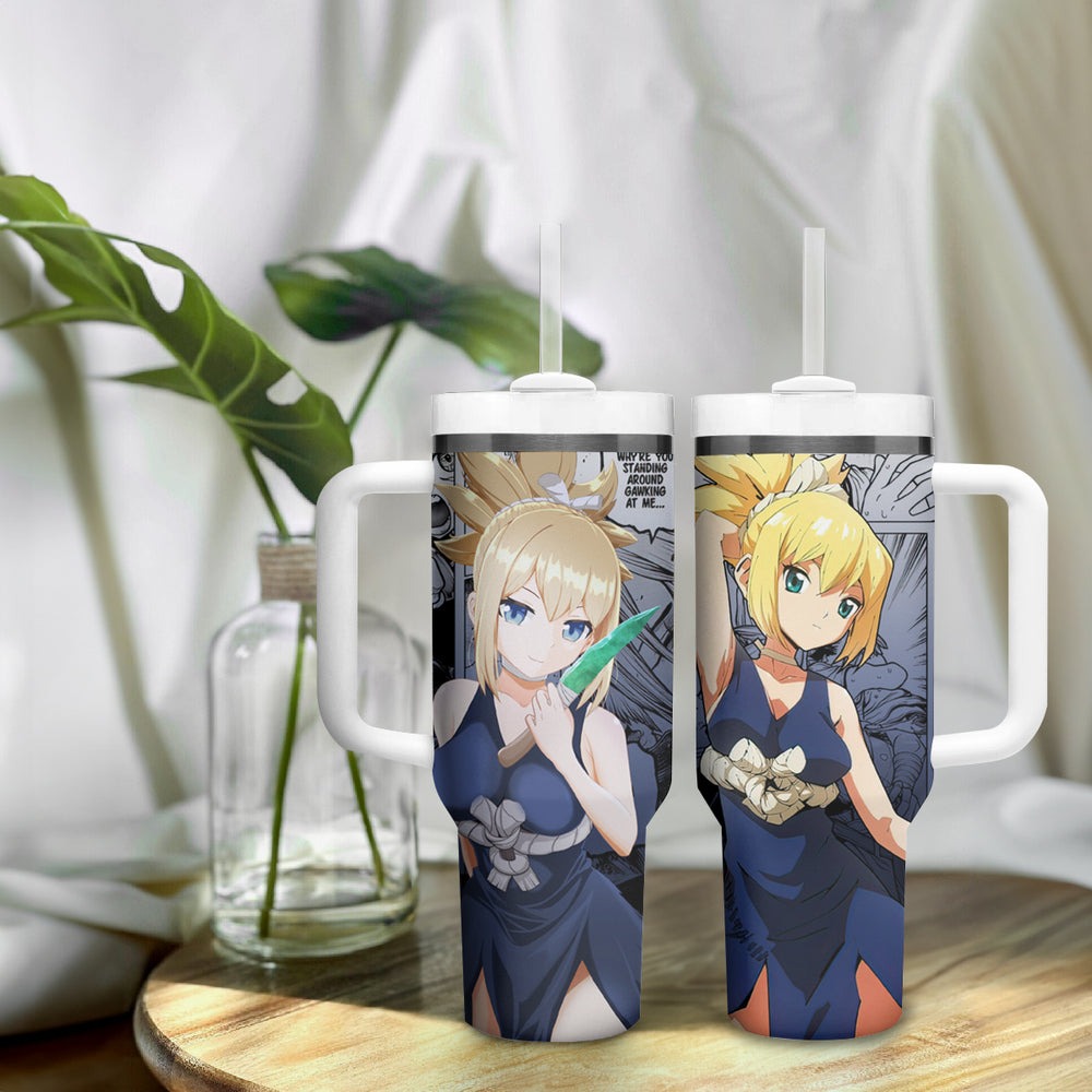 Kohaku Tumbler With Handle Dr Stone TS04 Kohaku Tumbler With Handle Dr Stone TS04