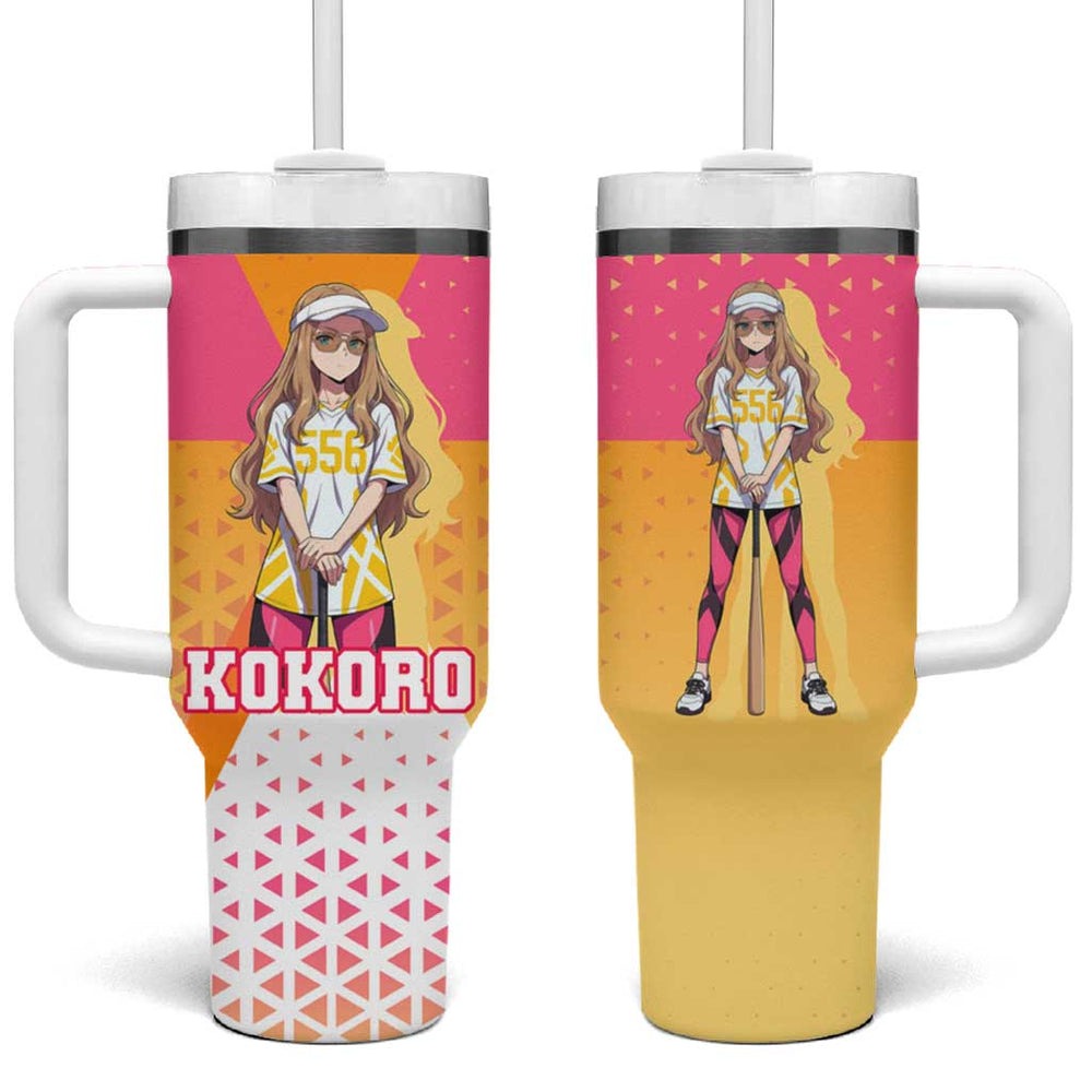 Kokoro Tumbler With Handle Sunset Gradient Baseball Anime Style TS04 Kokoro Tumbler With Handle Sunset Gradient Baseball Anime Style TS04