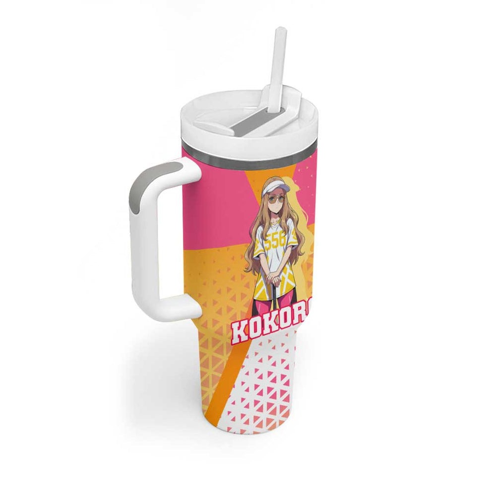 Kokoro Tumbler With Handle Sunset Gradient Baseball Anime Style TS04 Kokoro Tumbler With Handle Sunset Gradient Baseball Anime Style TS04