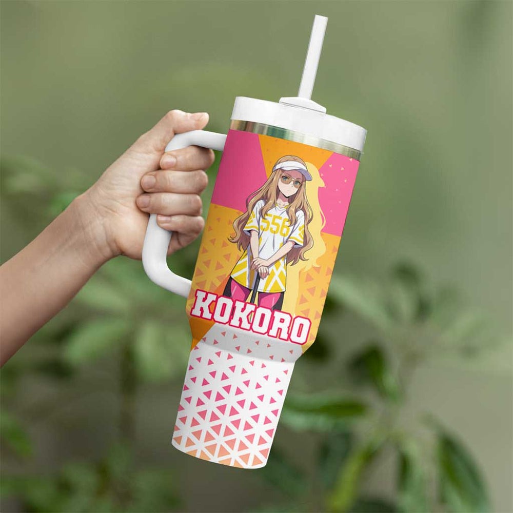 Kokoro Tumbler With Handle Sunset Gradient Baseball Anime Style TS04 Kokoro Tumbler With Handle Sunset Gradient Baseball Anime Style TS04