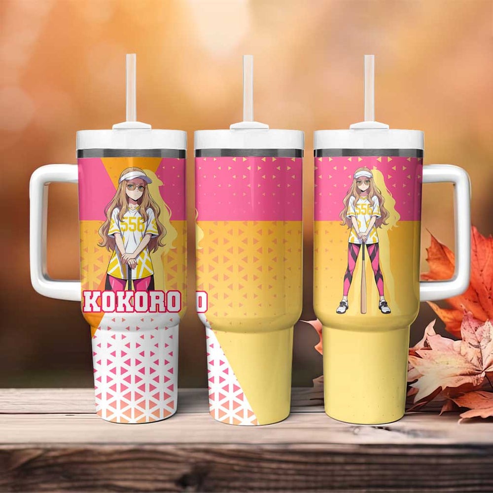 Kokoro Tumbler With Handle Sunset Gradient Baseball Anime Style TS04 Kokoro Tumbler With Handle Sunset Gradient Baseball Anime Style TS04