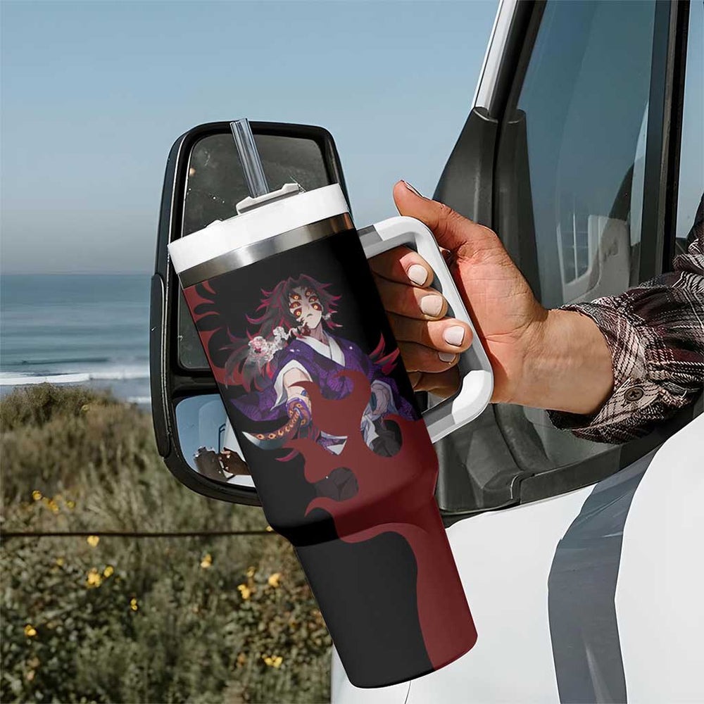 Kokushibou - Demon Slayer Tumbler With Handle Anime Style TS04 Kokushibou - Demon Slayer Tumbler With Handle Anime Style TS04