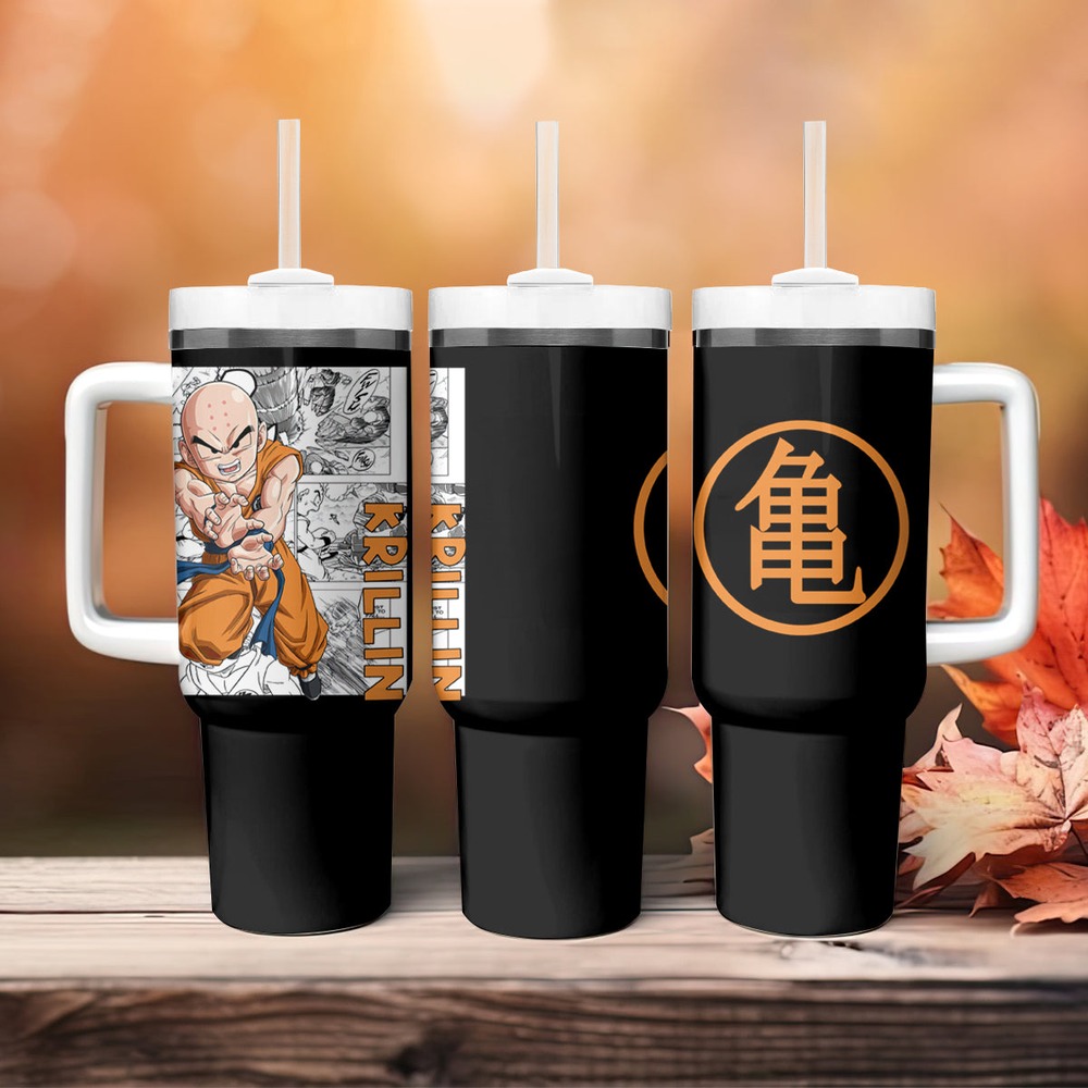Krillin - Anime Manga Tumbler With Handle TS04 Krillin - Anime Manga Tumbler With Handle TS04