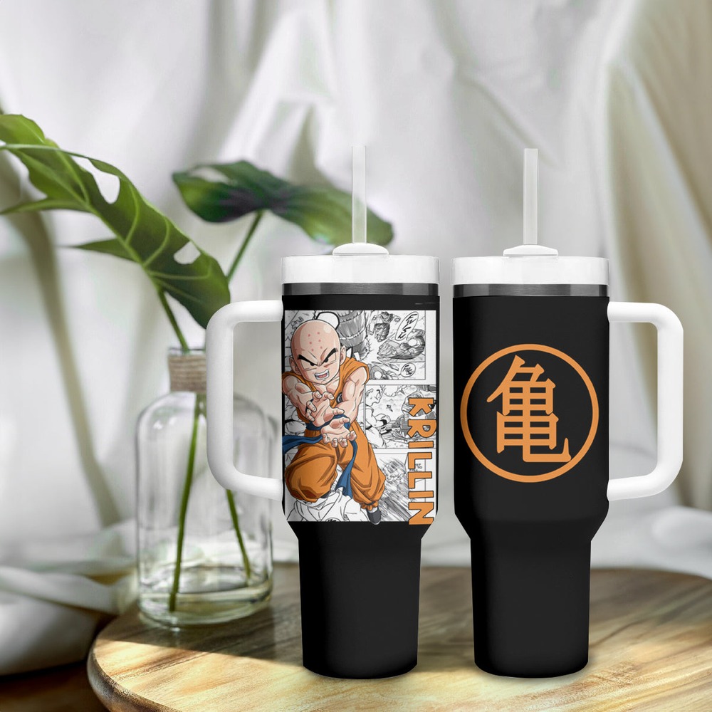 Krillin - Anime Manga Tumbler With Handle TS04 Krillin - Anime Manga Tumbler With Handle TS04