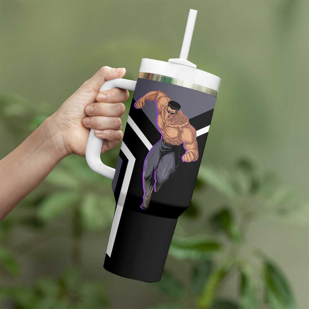 Kurama Yu Yu Hakusho Tumbler With Handle with Fox Demon Form and Elegant Battle Pose Design TS04
