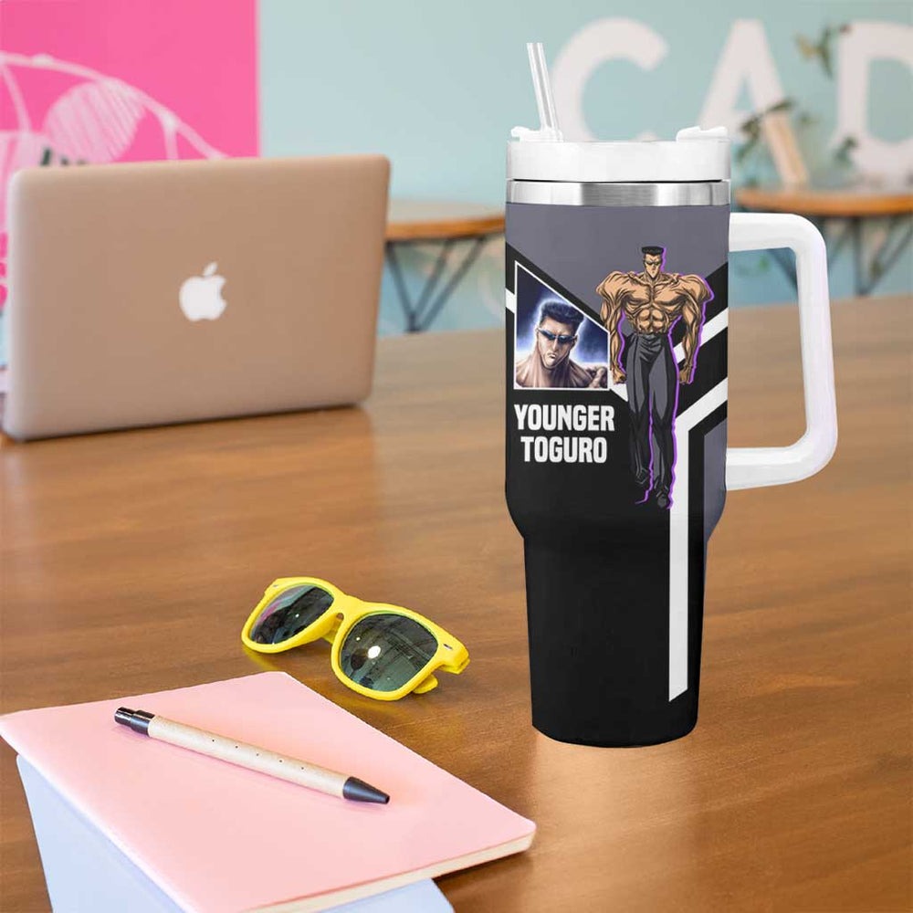 Kurama Yu Yu Hakusho Tumbler With Handle with Fox Demon Form and Elegant Battle Pose Design TS04