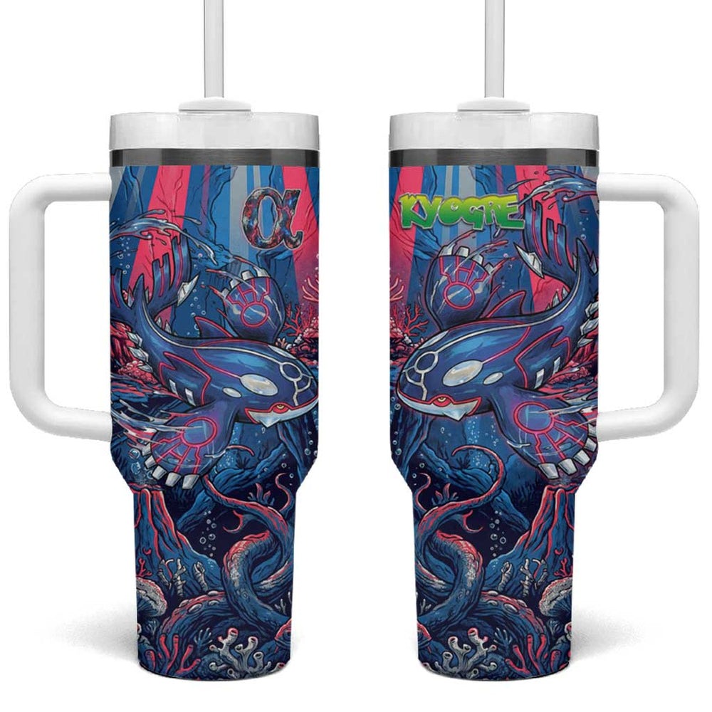 Kyogre Alpha Tumbler With Handle Neon Deep Sea Coral Art TS04