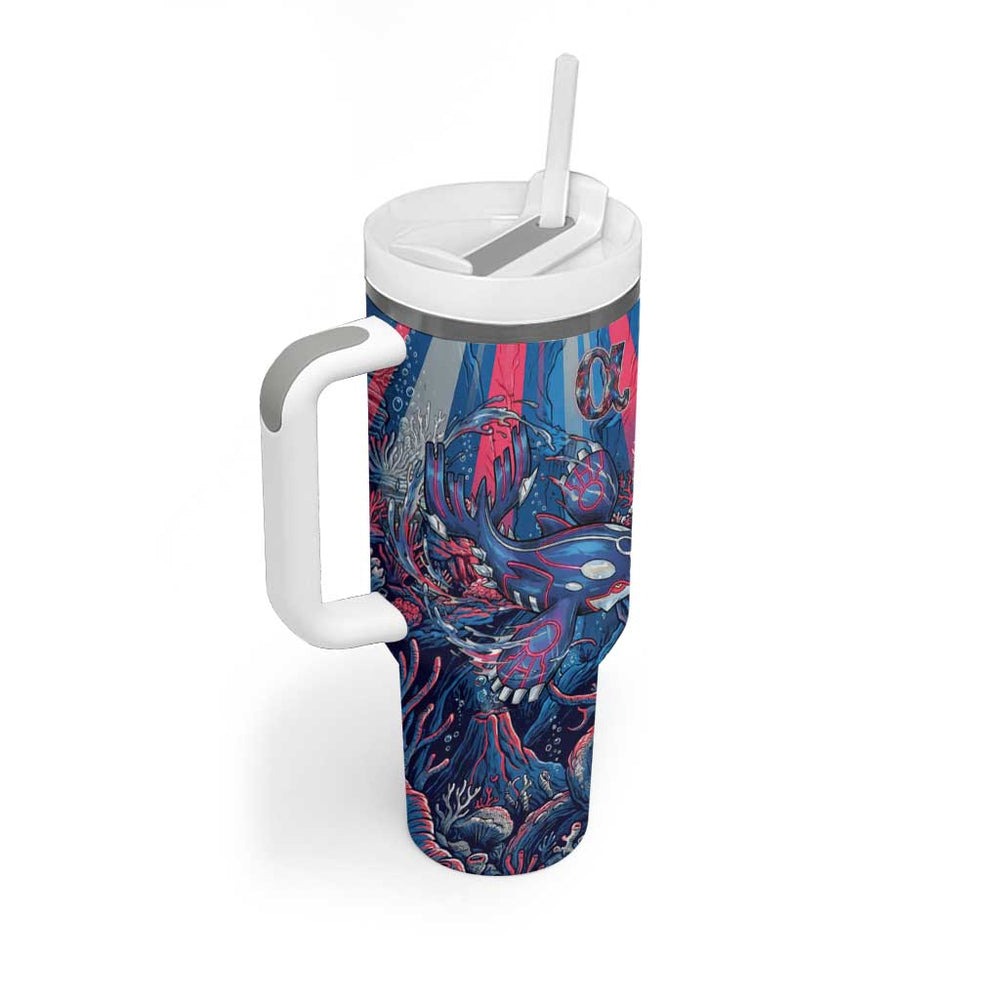 Kyogre Alpha Tumbler With Handle Neon Deep Sea Coral Art TS04
