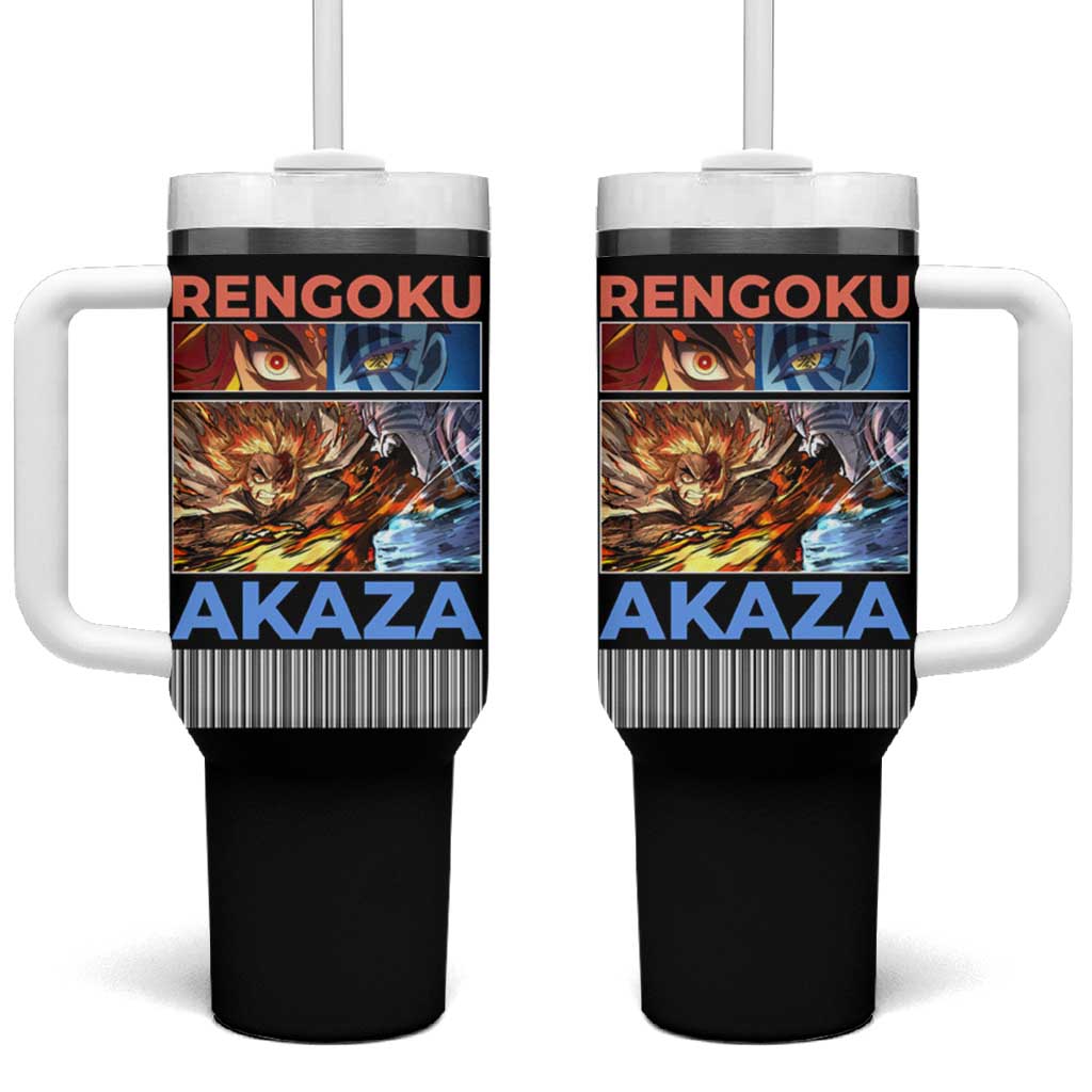 Kyojuro Rengoku vs Akaza Demon Slayer Tumbler With Handle Anime Style TS04