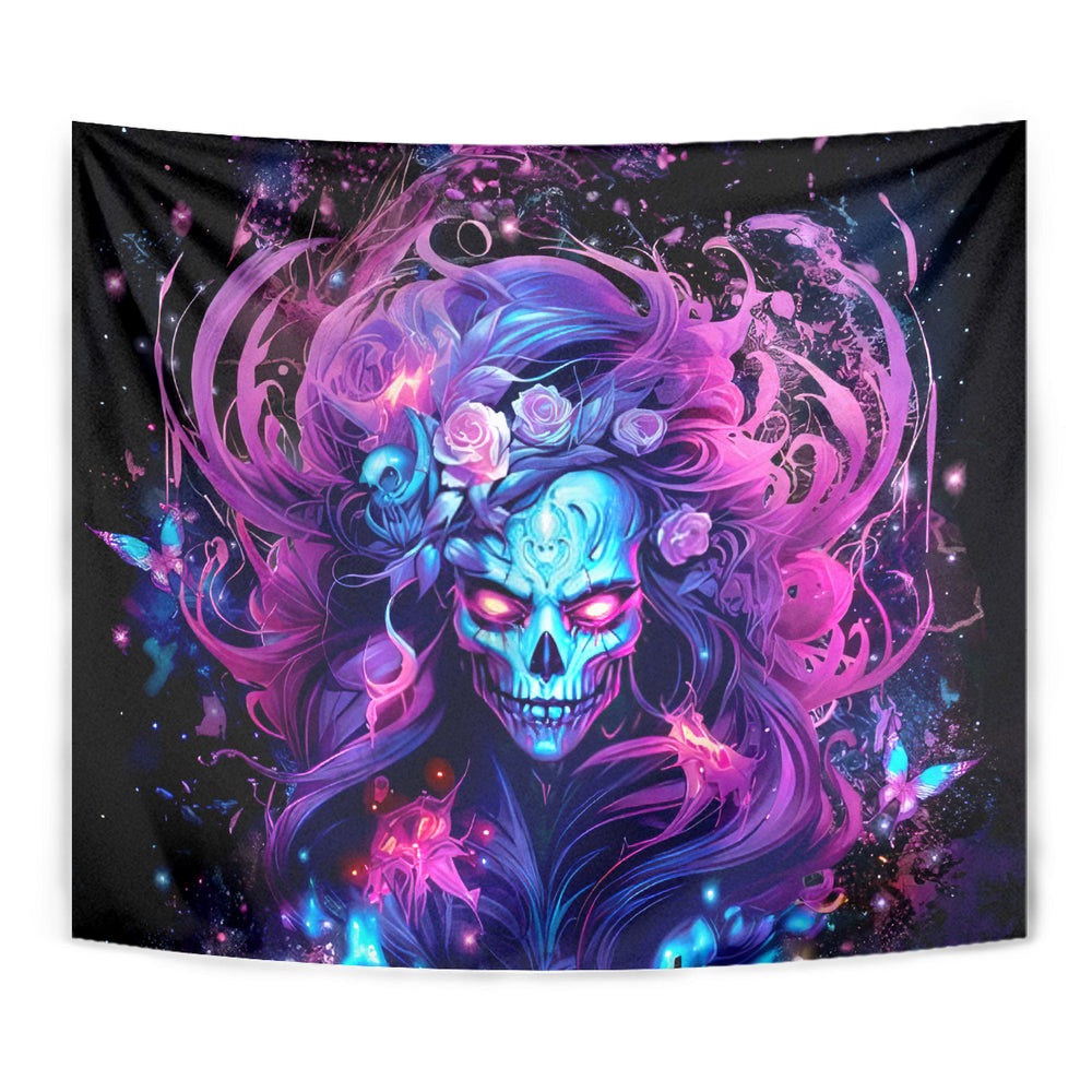 Lady Skull Tapestry I'm Not Anti Social I'm Just Not User Friendly DT01