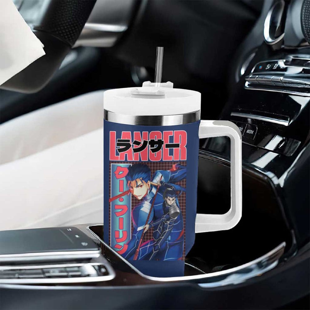 Lancer Fate Stay Night Unlimited Blade Works Tumbler With Handle Anime Style TS04 Lancer Fate Stay Night Unlimited Blade Works Tumbler With Handle Anime Style TS04