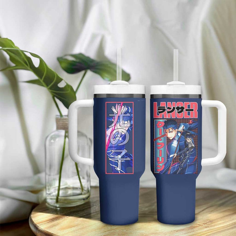 Lancer Fate Stay Night Unlimited Blade Works Tumbler With Handle Anime Style TS04 Lancer Fate Stay Night Unlimited Blade Works Tumbler With Handle Anime Style TS04