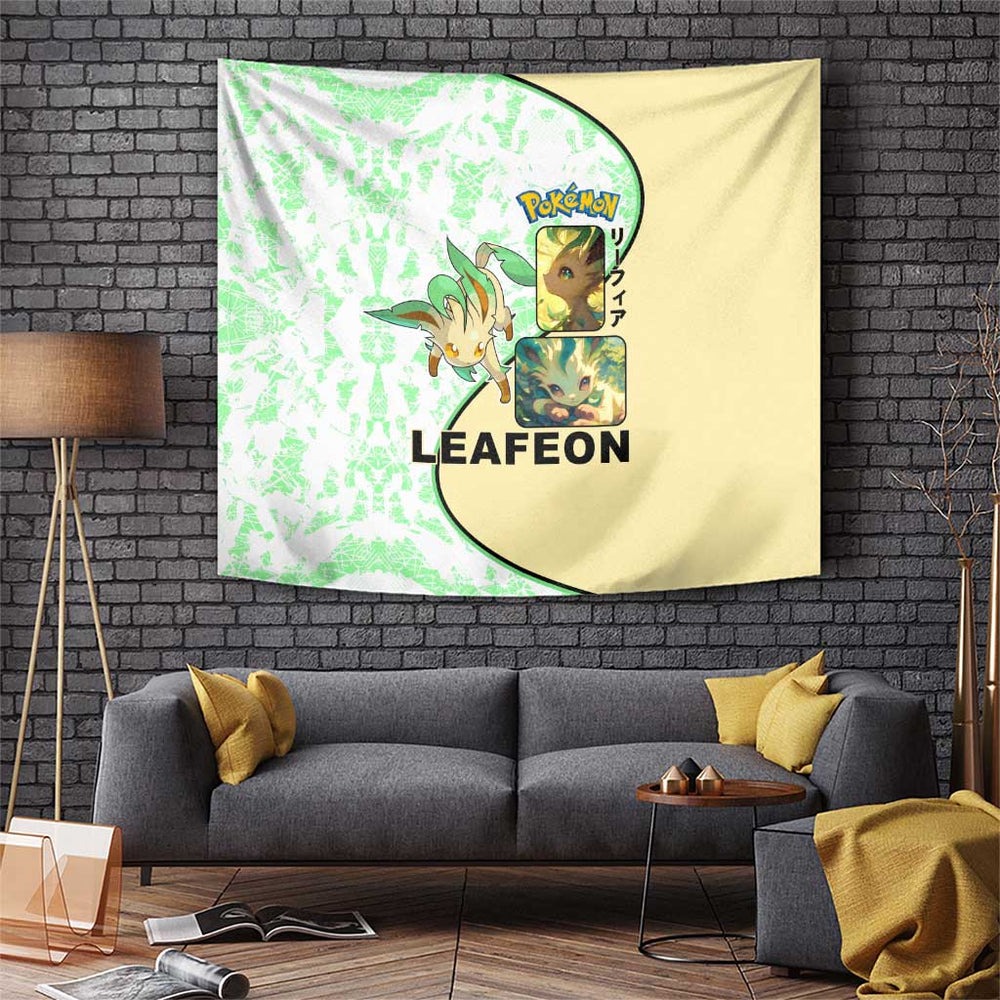 Leafeon Tapestry with Grass Type and Leafy Nature Pose Design TS04 Leafeon Tapestry with Grass Type and Leafy Nature Pose Design TS04