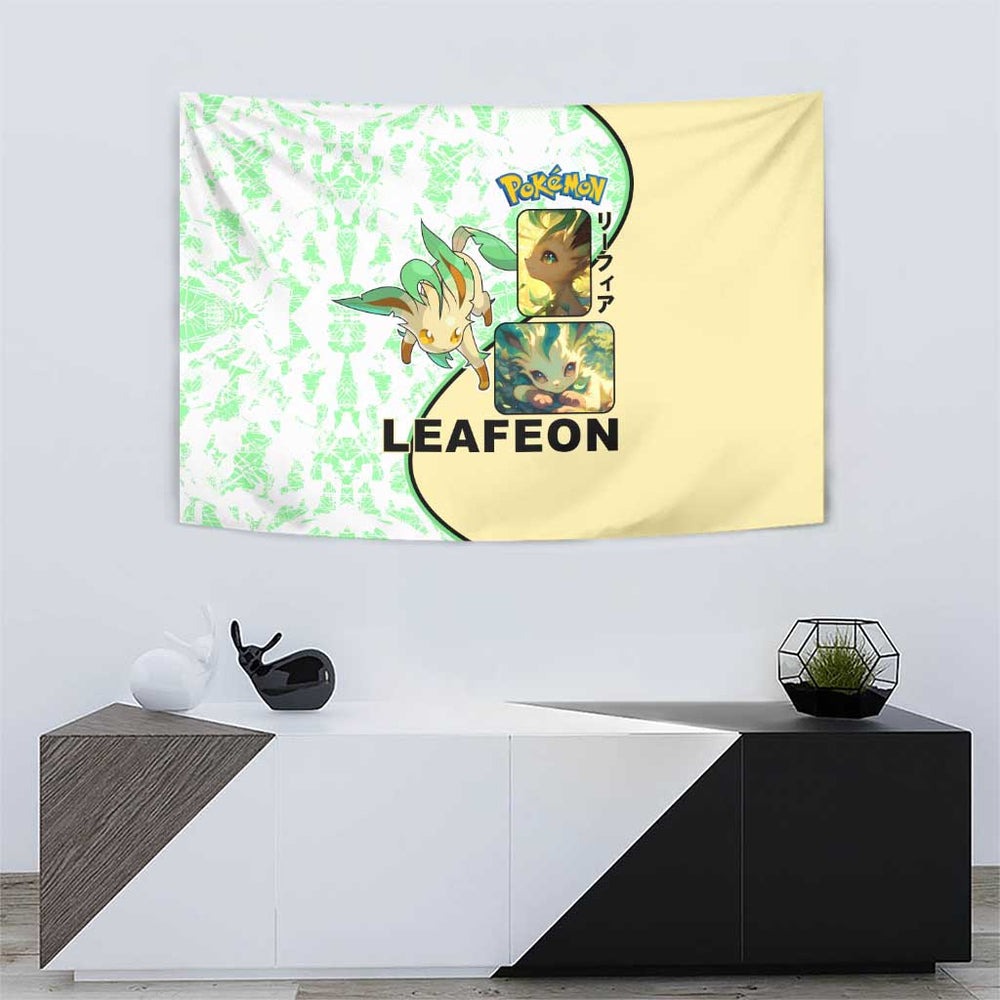 Leafeon Tapestry with Grass Type and Leafy Nature Pose Design TS04 Leafeon Tapestry with Grass Type and Leafy Nature Pose Design TS04