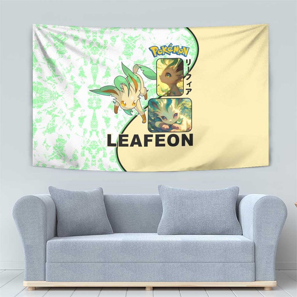 Leafeon Tapestry with Grass Type and Leafy Nature Pose Design TS04 Leafeon Tapestry with Grass Type and Leafy Nature Pose Design TS04