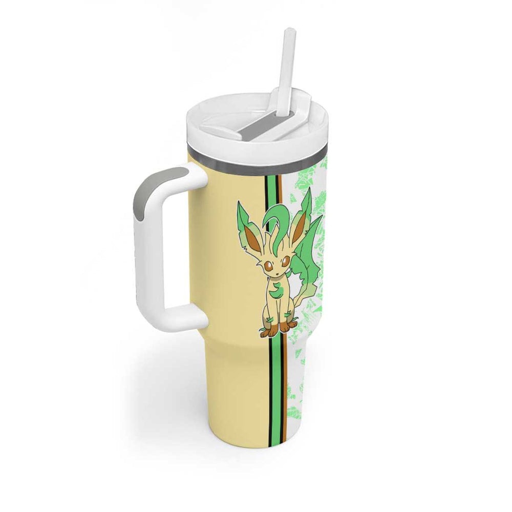 Leafeon Tumbler With Handle with Grass Type and Leafy Nature Pose Design TS04 Leafeon Tumbler With Handle with Grass Type and Leafy Nature Pose Design TS04