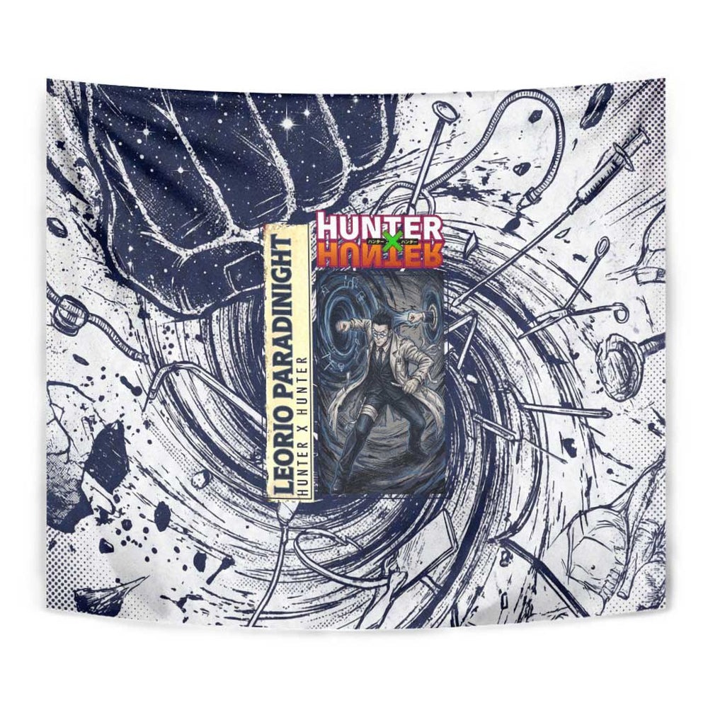 Leorio Paradinight Portal Energy Theme Tumbler With Handle with Dynamic Anime Artwork and Blue Grunge Design TS04