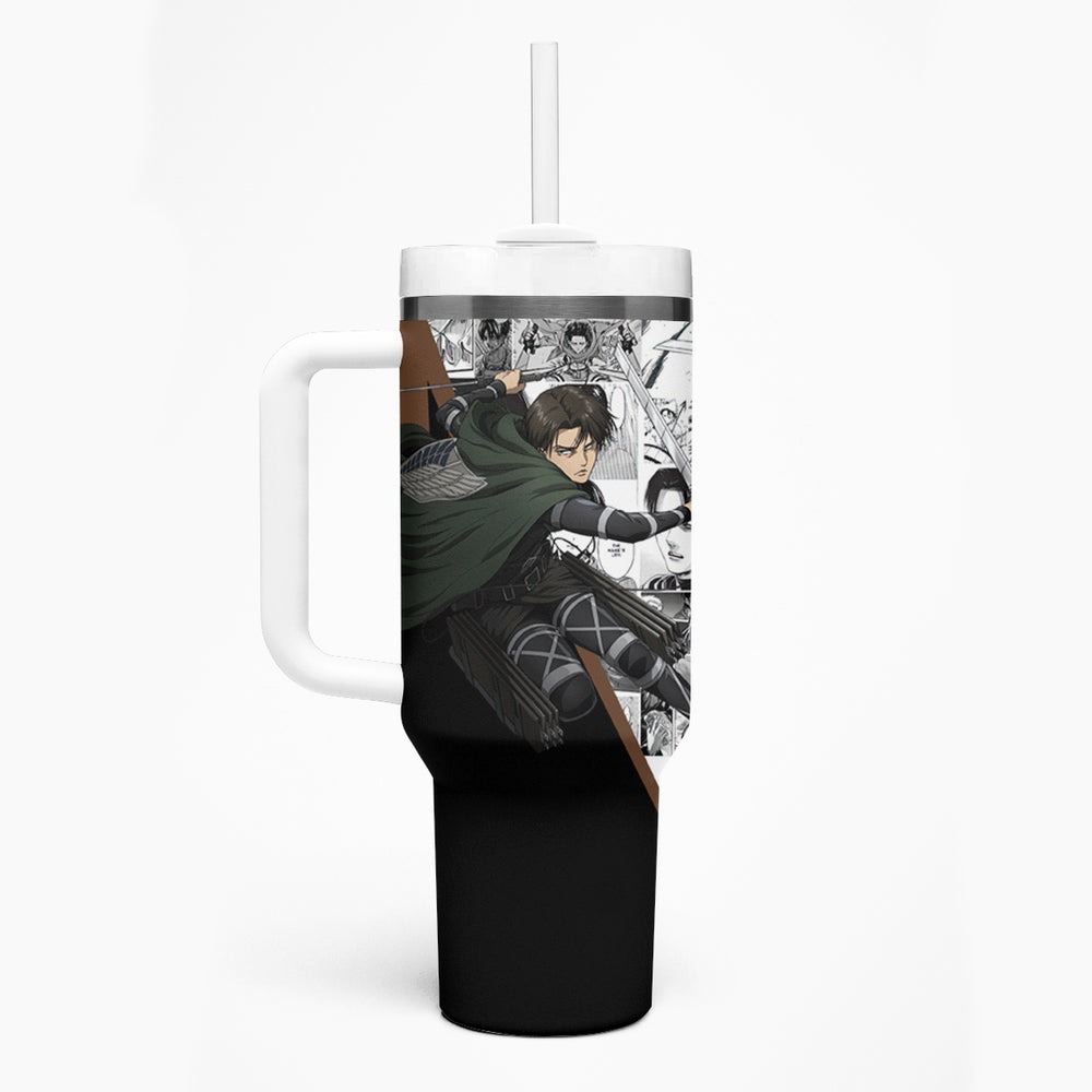 Levi Ackerman - Manga Style Tumbler With Handle TS04 Levi Ackerman - Manga Style Tumbler With Handle TS04