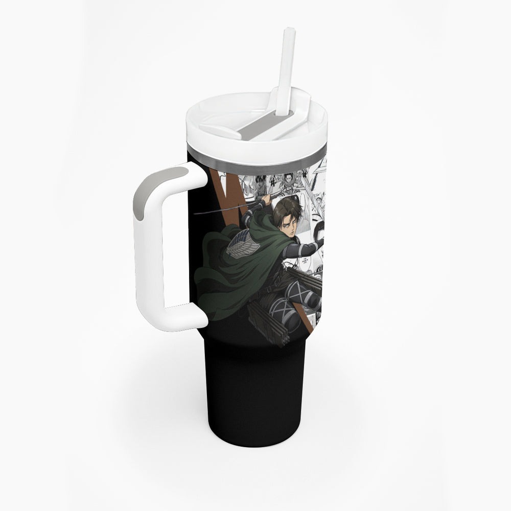 Levi Ackerman - Manga Style Tumbler With Handle TS04 Levi Ackerman - Manga Style Tumbler With Handle TS04