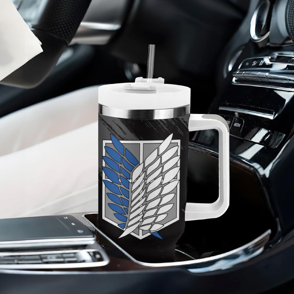 Levi Ackerman Tumbler With Handle Attack On Titan TS04 Levi Ackerman Tumbler With Handle Attack On Titan TS04
