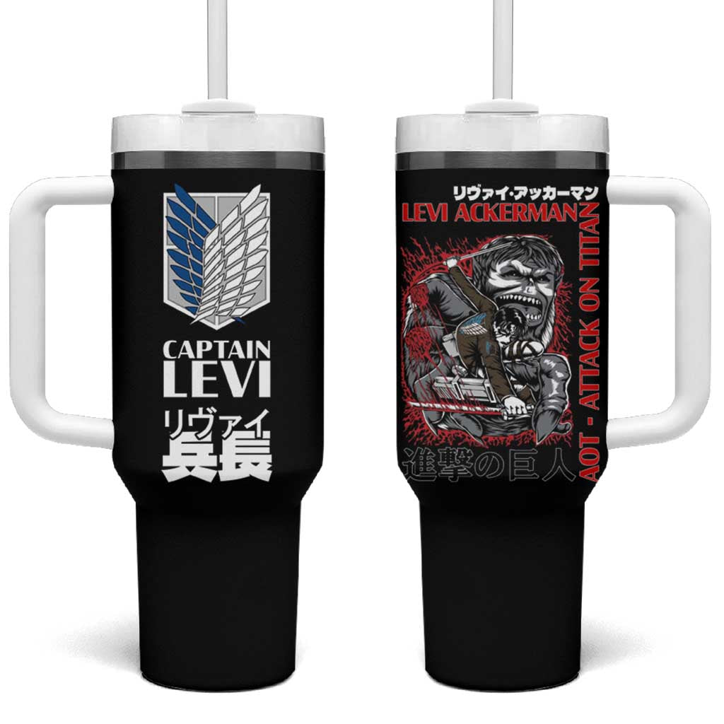 Levi Ackerman x Beast Titan Attack on Titan Tumbler With Handle Anime Style TS04