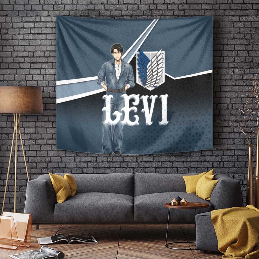 Levi Attack on Titan Tapestry Anime Denim Illustration TS04 Levi Attack on Titan Tapestry Anime Denim Illustration TS04