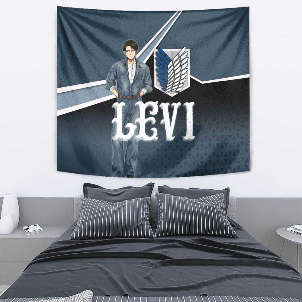 Levi Attack on Titan Tapestry Anime Denim Illustration TS04 Levi Attack on Titan Tapestry Anime Denim Illustration TS04