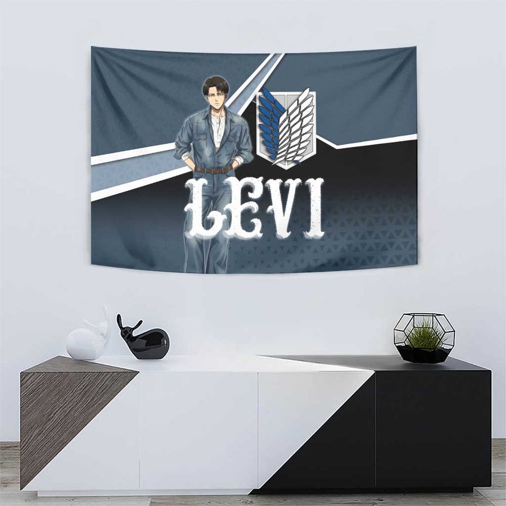 Levi Attack on Titan Tapestry Anime Denim Illustration TS04 Levi Attack on Titan Tapestry Anime Denim Illustration TS04