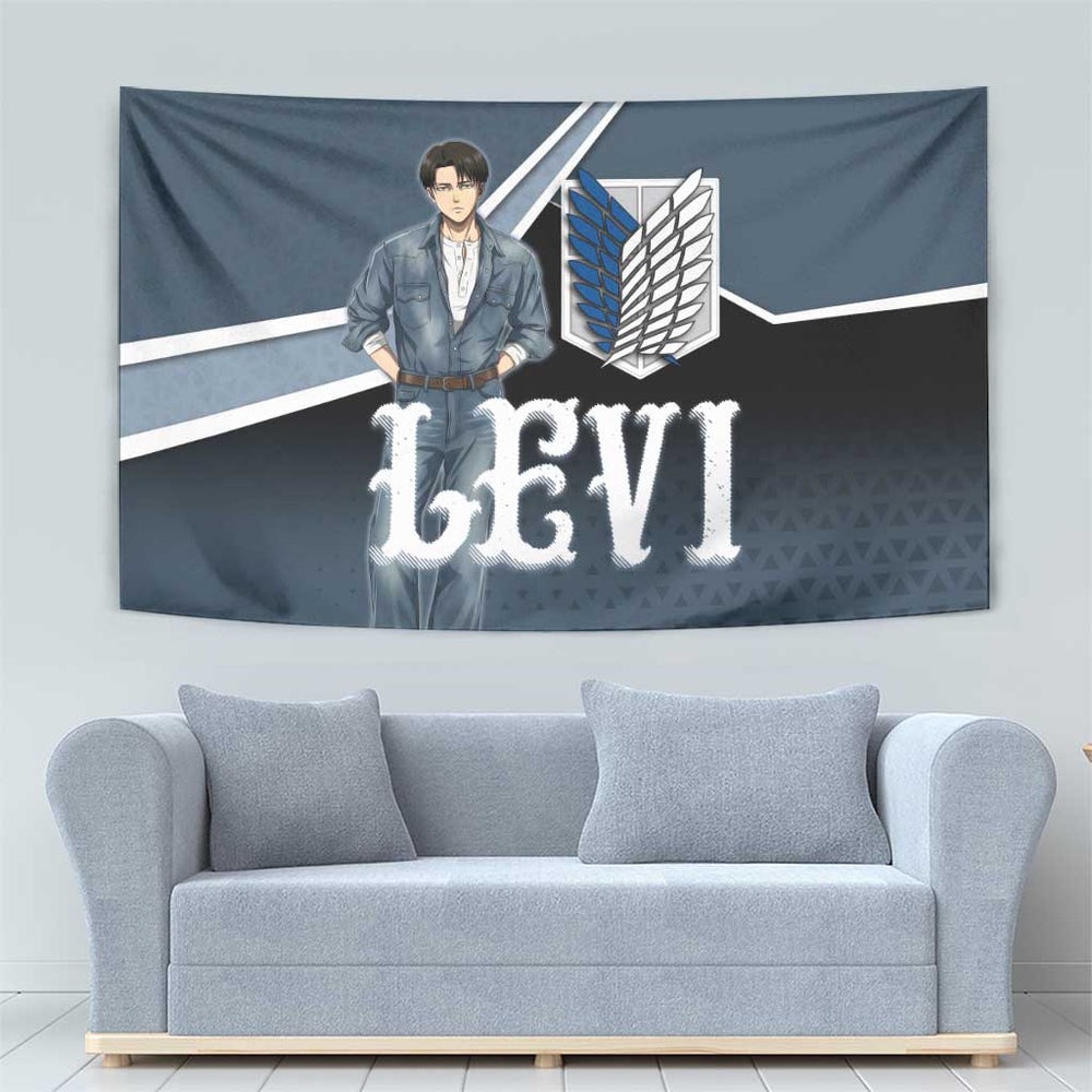 Levi Attack on Titan Tapestry Anime Denim Illustration TS04 Levi Attack on Titan Tapestry Anime Denim Illustration TS04