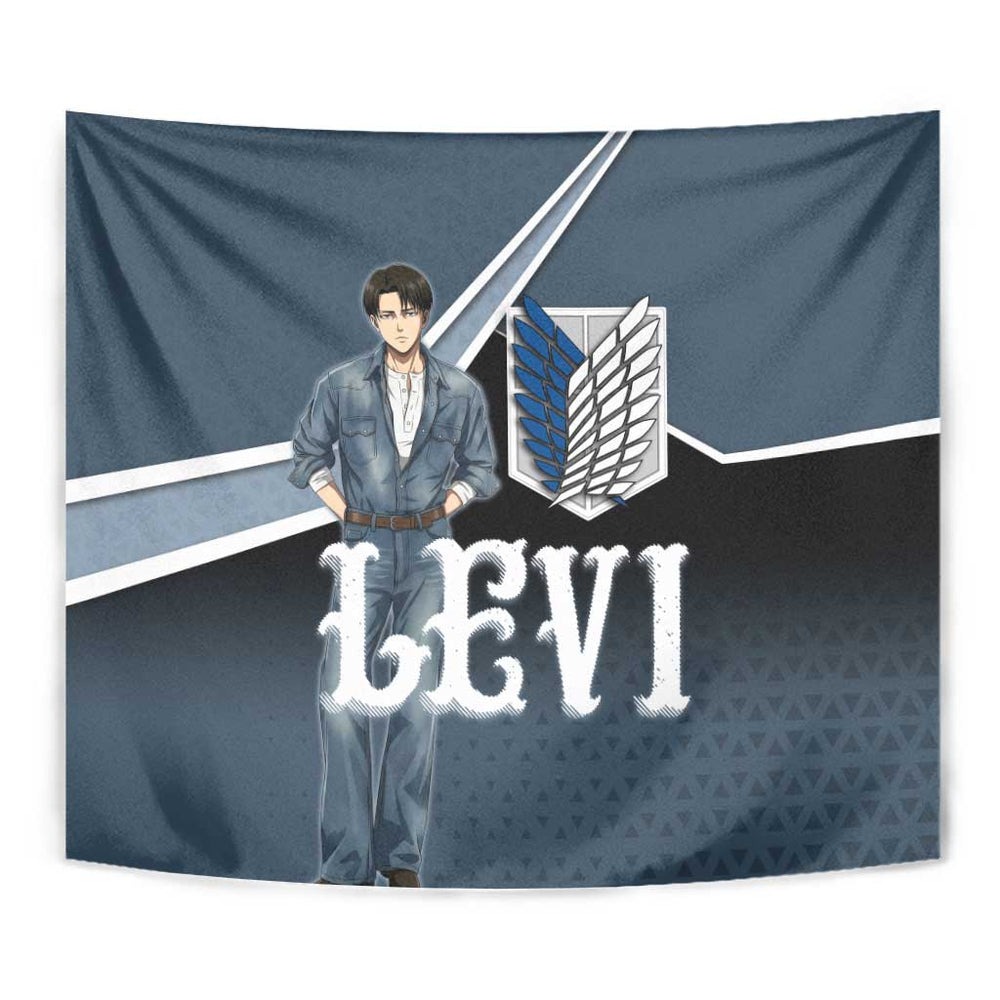 Levi Attack on Titan Tapestry Anime Denim Illustration TS04 Levi Attack on Titan Tapestry Anime Denim Illustration TS04