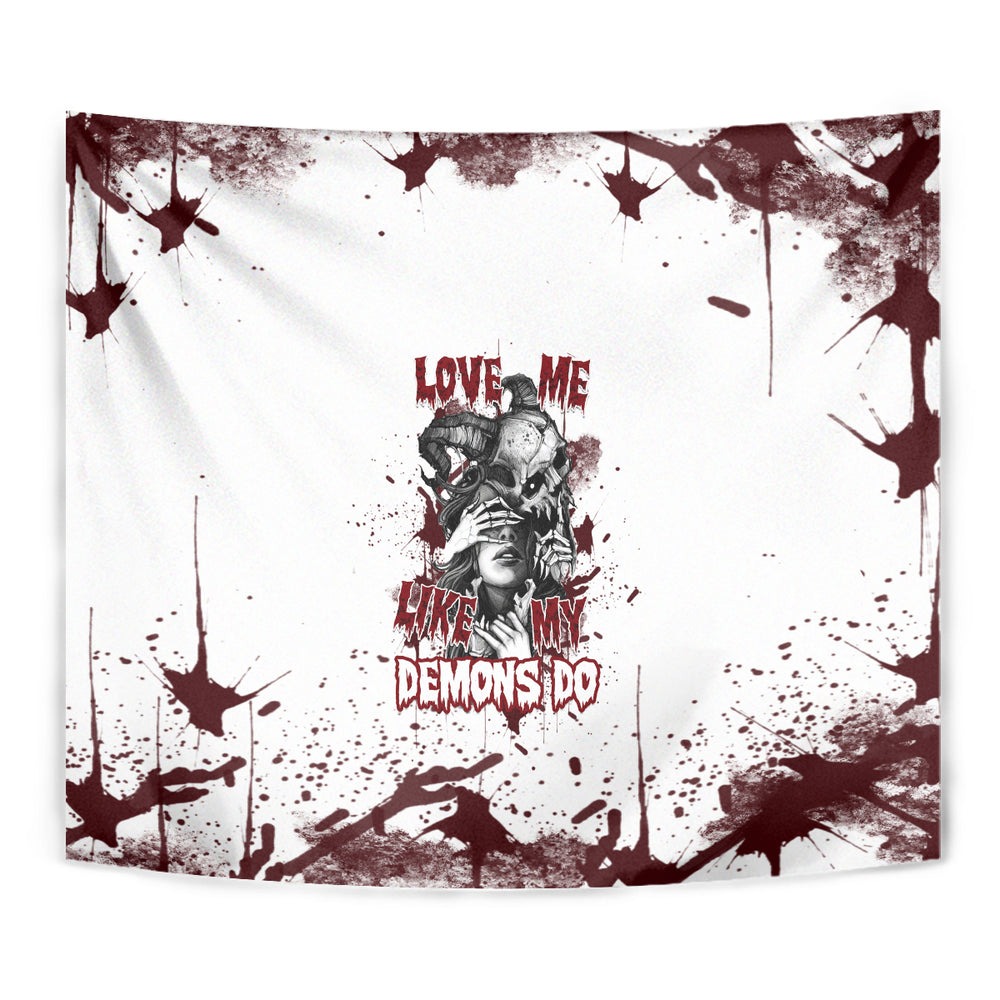 Love Me Like My Demons Do Skull Tumbler With Handle TS04 Love Me Like My Demons Do Skull Tumbler With Handle TS04