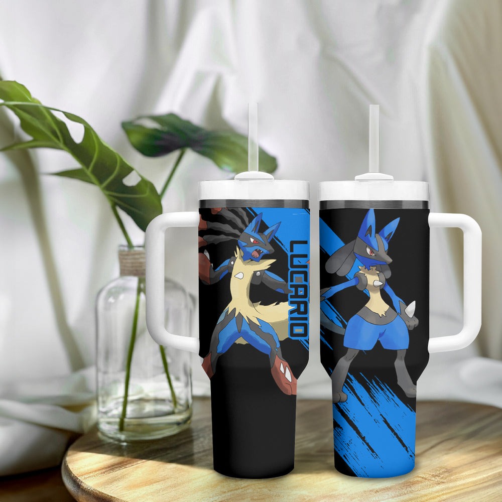Lucario mix Mega Evolved Tumbler With Handle TS04 Lucario mix Mega Evolved Tumbler With Handle TS04