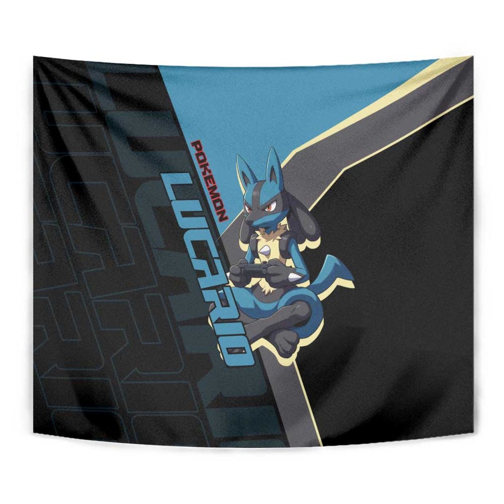 Lucario Poké Tapestry Edgy Retro Anime Style TS04 Lucario Poké Tapestry Edgy Retro Anime Style TS04
