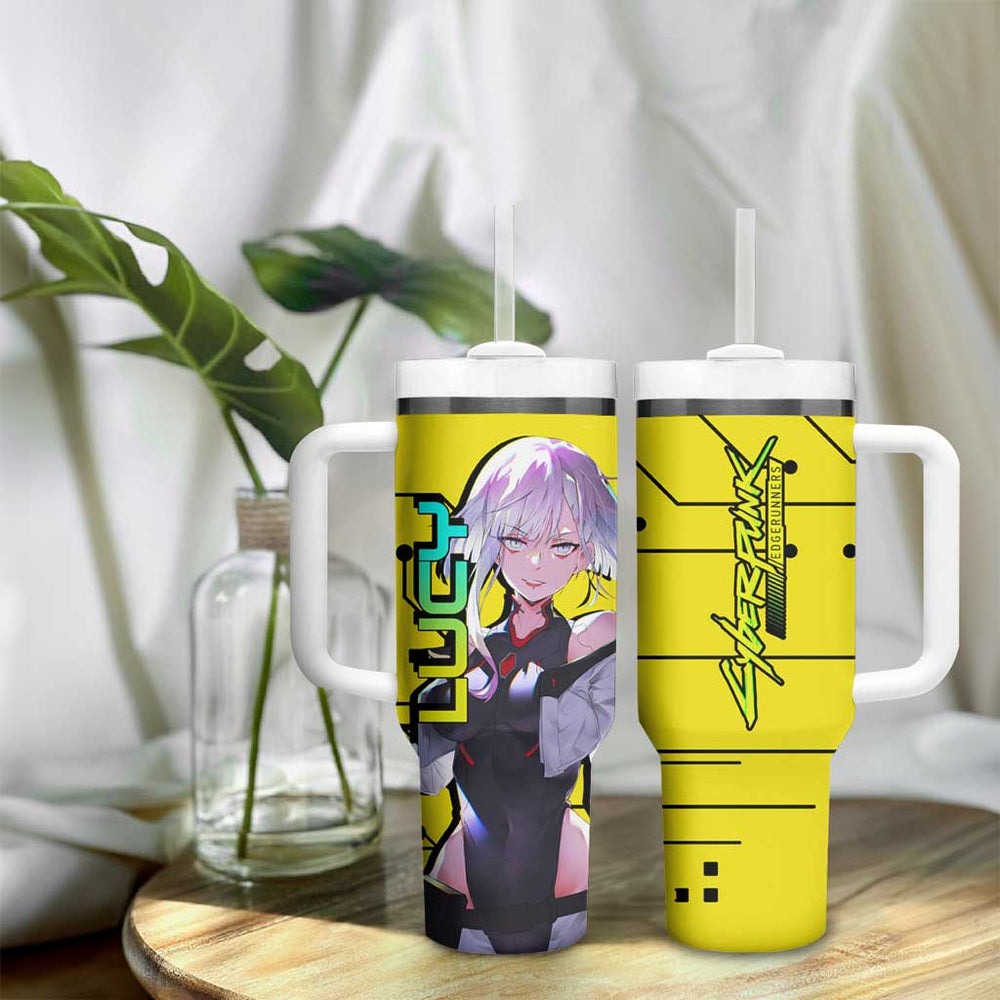 Lucy - Cyberpunk Edgerunners Tumbler With Handle Anime Style TS04 Lucy - Cyberpunk Edgerunners Tumbler With Handle Anime Style TS04