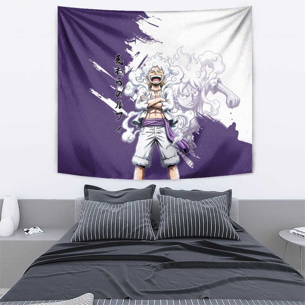 Luffy Gear 5 Anime Tapestry One Piece Ink Splash Graphic TS04 Luffy Gear 5 Anime Tapestry One Piece Ink Splash Graphic TS04