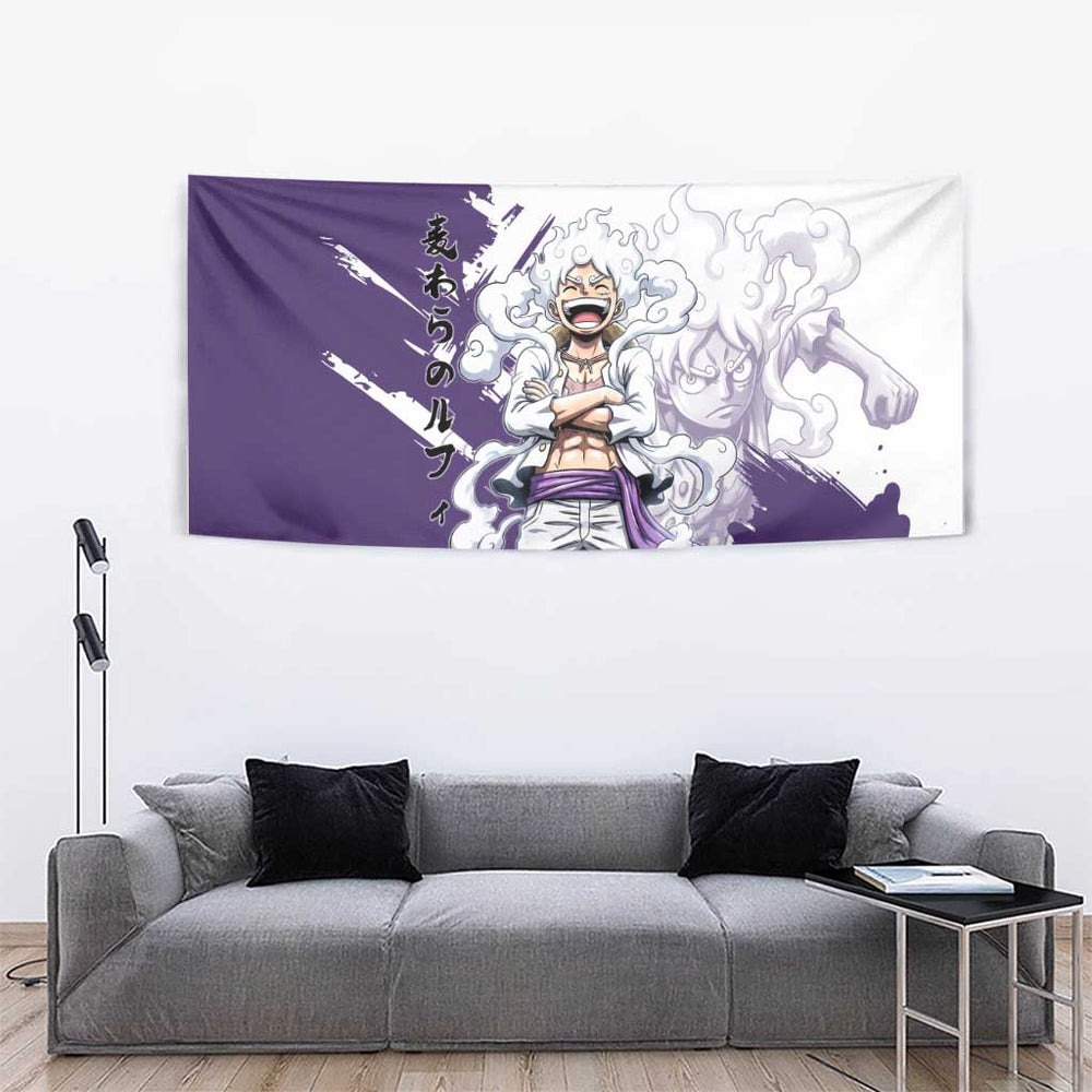 Luffy Gear 5 Anime Tapestry One Piece Ink Splash Graphic TS04 Luffy Gear 5 Anime Tapestry One Piece Ink Splash Graphic TS04