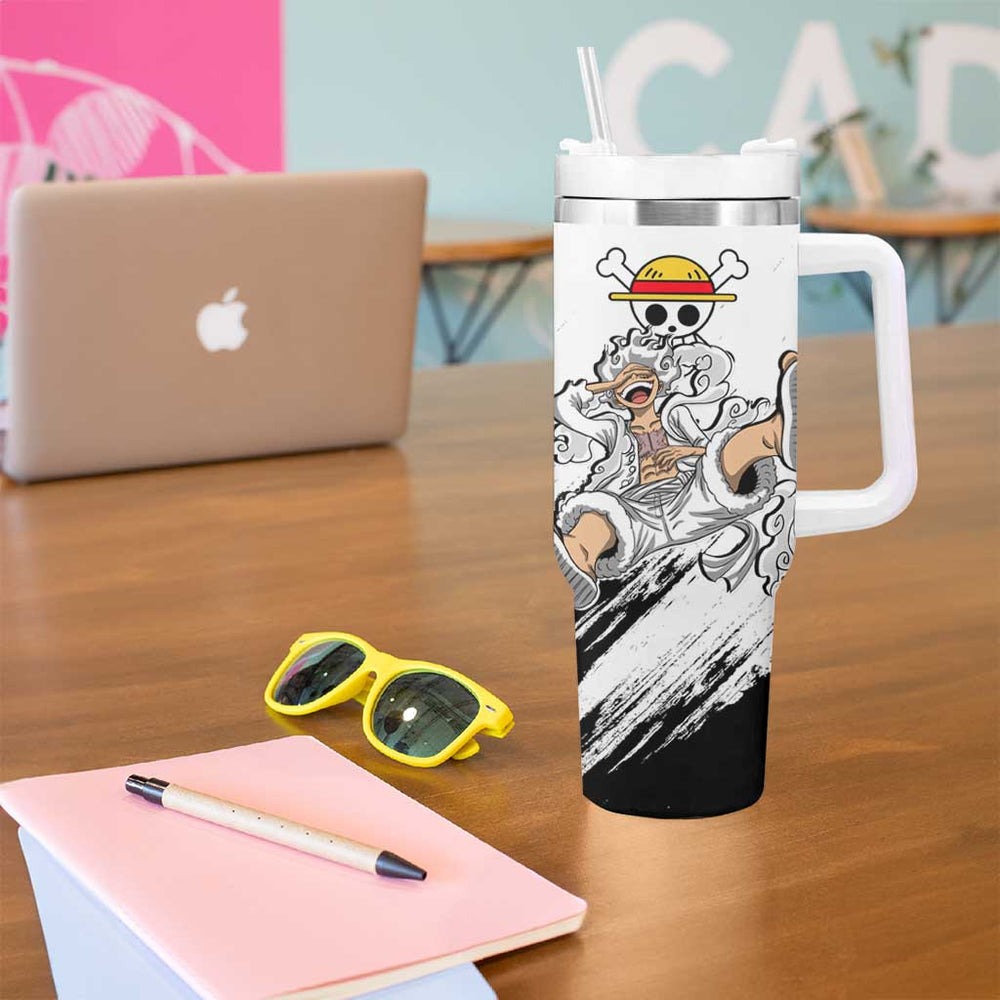Luffy Gear 5 - One Piece Tumbler With Handle Anime Mix Manga Style TS04 Luffy Gear 5 - One Piece Tumbler With Handle Anime Mix Manga Style TS04