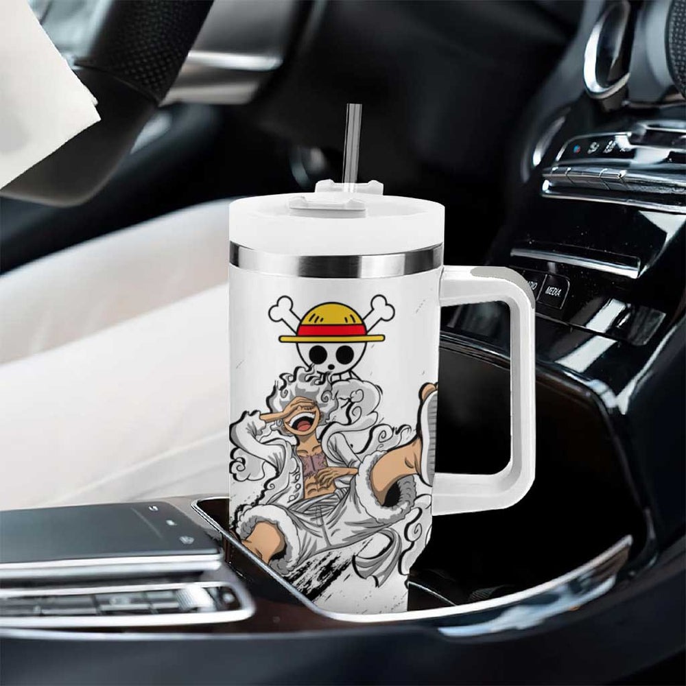 Luffy Gear 5 - One Piece Tumbler With Handle Anime Mix Manga Style TS04 Luffy Gear 5 - One Piece Tumbler With Handle Anime Mix Manga Style TS04