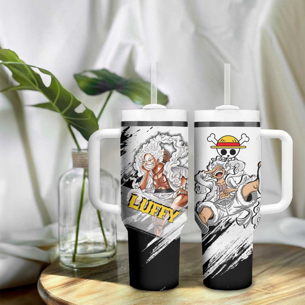 Luffy Gear 5 - One Piece Tumbler With Handle Anime Mix Manga Style TS04 Luffy Gear 5 - One Piece Tumbler With Handle Anime Mix Manga Style TS04