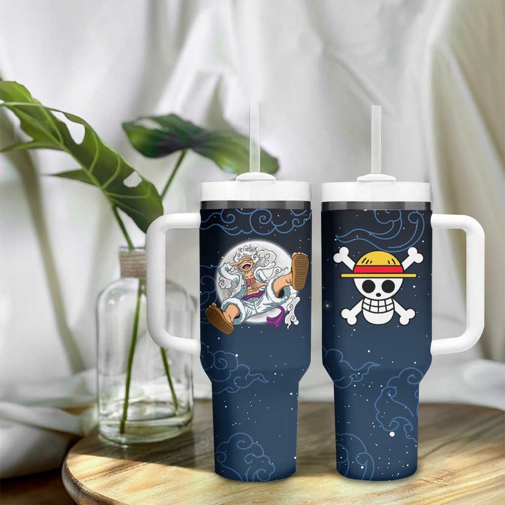Luffy Gear 5 V2 One Piece Tumbler With Handle Anime Style TS04 Luffy Gear 5 V2 One Piece Tumbler With Handle Anime Style TS04