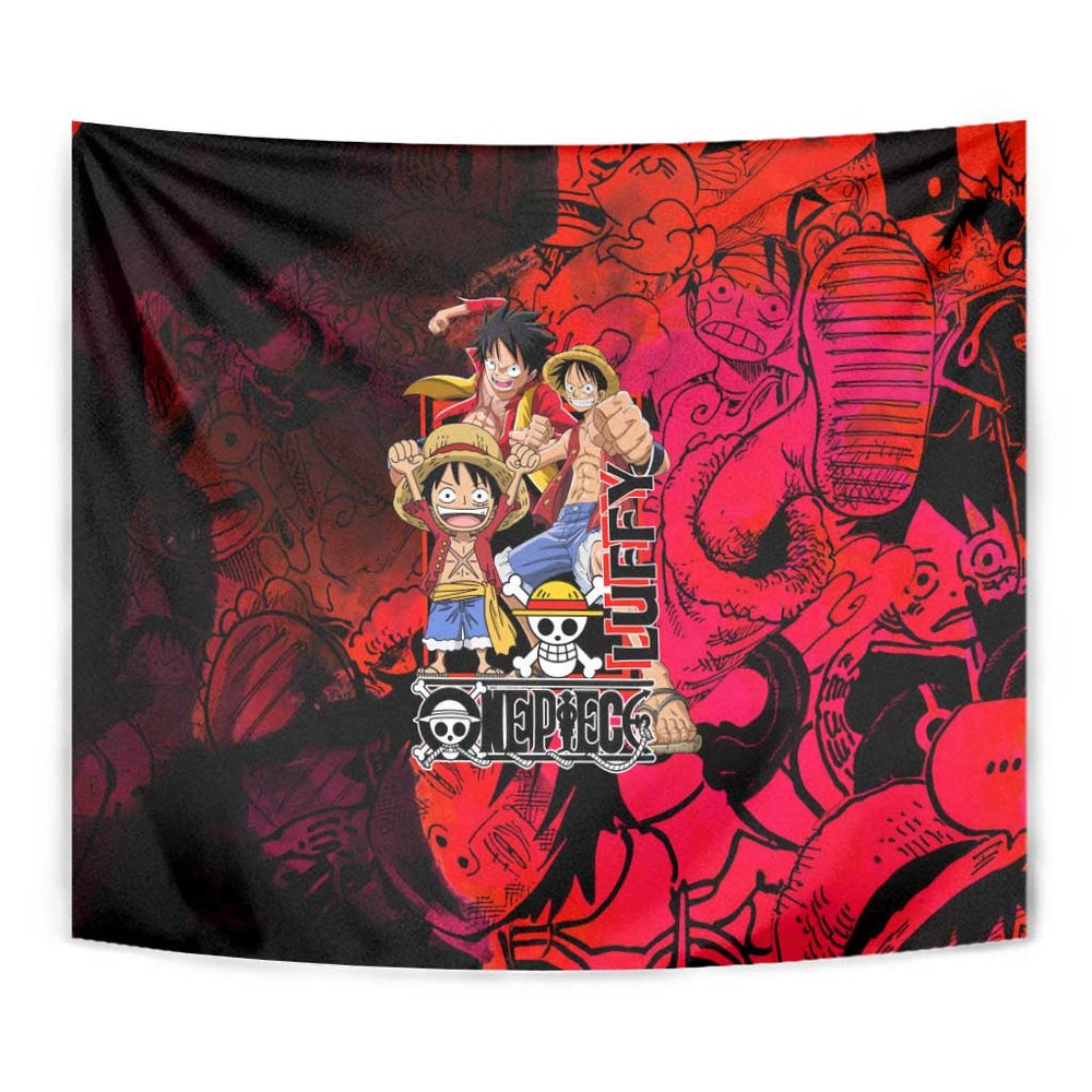 Luffy One Piece Red Theme Tumbler With Handle with Straw Hat Crew and Gear Transformation Design TS04